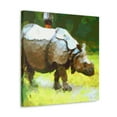 thumbnail image 2 of Rhinoceros in Landscape. - Canvas, 2 of 10