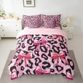 thumbnail image 2 of Castle Fairy Kawaii Bow 7-Piece Bedding Comforter Set,Black Pink King Bedding Sets,Leopard Print Ultra Soft Bed Sheets,Luxury Girls Bedroom Decor, 2 of 8