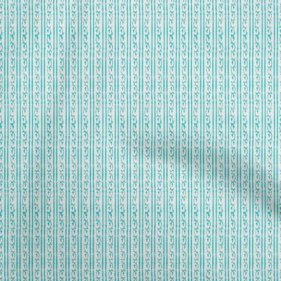oneOone Cotton Jersey Turquoise Blue Fabric Block Diy Clothing Quilting Fabric Print Fabric By Yard 58 Inch Wide-UE