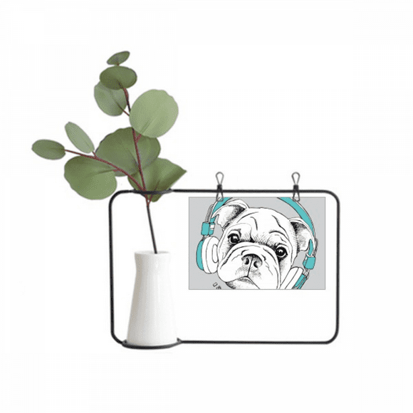 Headset Music Vitality Sounds Dog Metal Picture Frame Cerac Vase Decor