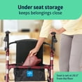 thumbnail image 5 of Andador de acero Medline para adultos con movilidad reducida, color burdeos, capacidad de peso de 159 kg, ruedas de 15 cm, plegable, asas ajustables, andador con ruedas para personas mayores., 5 of 5