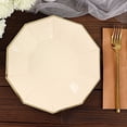 thumbnail image 3 of BalsaCircle 25 Beige 9" Disposable Paper Salad Plates Gold Trim Tableware Decorations, 3 of 8
