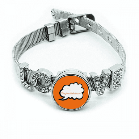 Daily Language Chat Congratulations Hope Bracelet Wristband Crystal Love Adjustable Bangle