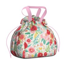 Pioneer Flower Drawstring Lunch Bag Women - Drawstring Lunch Bag Insulated for Work Office - Stain-Resistant Large Lunchbags for Women with Multi-Pockets