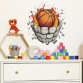 thumbnail image 1 of Adhesivos de pared 3D con diseño de llama de baloncesto con piedra agrietada, 1 of 2