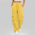 thumbnail image 4 of Women's Summer Casual Fashion Solid Color Quick Drying Work High Waist Straight Tube Wide Leg Multi Pocket Pants, 4 of 6