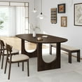 thumbnail image 3 of MAYEERTY 31x16 Modern Oval Extendable Dining Table with metal leg,Brown, 3 of 9
