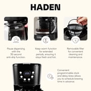 Haden Heritage 4 Slice Wide Slot Toaster & Coffee Maker, Black & Chrome