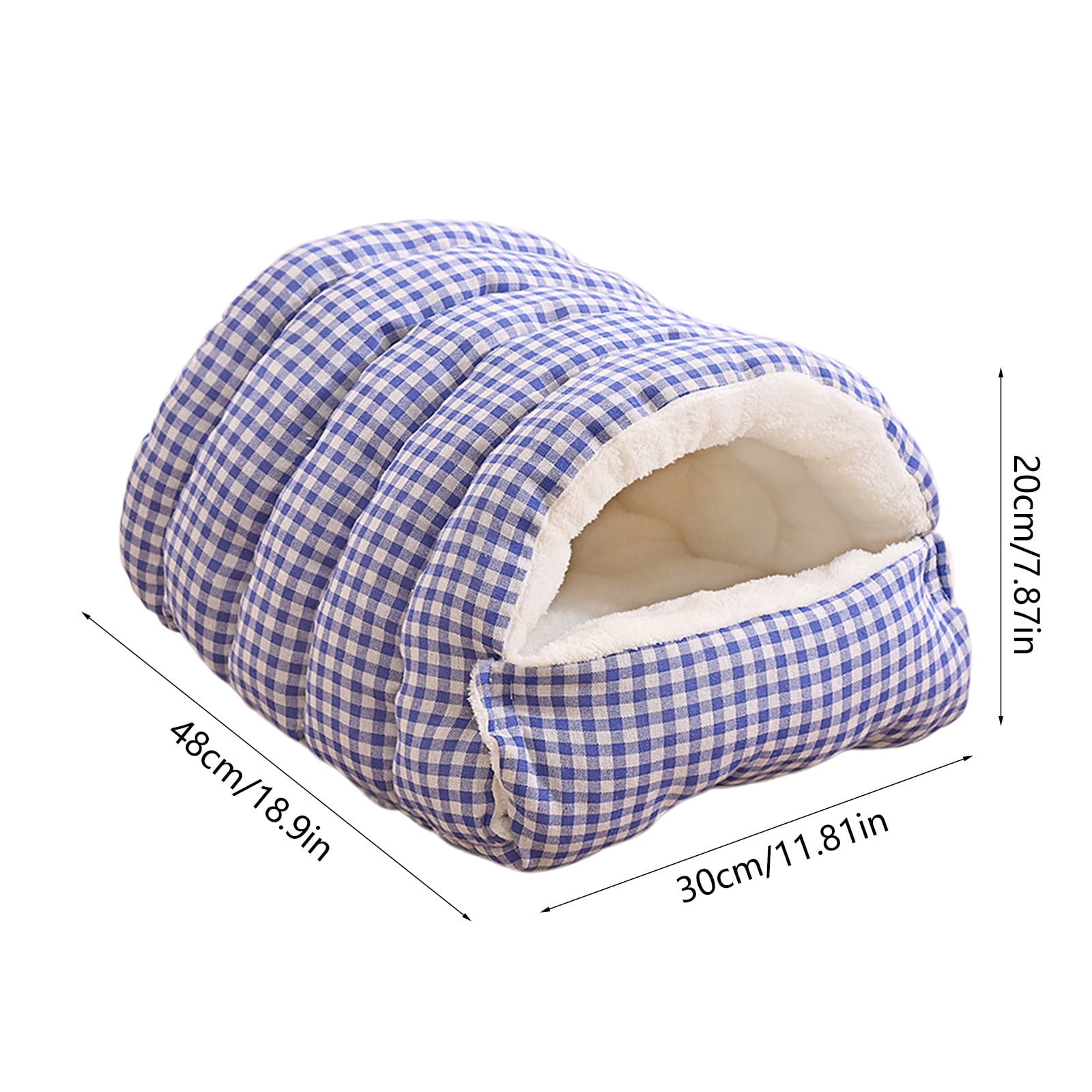 Nebwoak Winter Warm Small Pet Bed for Cats & Dogs Under 9 lbs - Removable Washable Semi-Enclosed Dual-Purpose Soft Fabric Scratch-Resistant Cozy Pet Nest, 18.9*11.8*7.87in