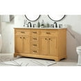thumbnail image 2 of 60 inch double bathroom vanity in natural wood, 2 of 8