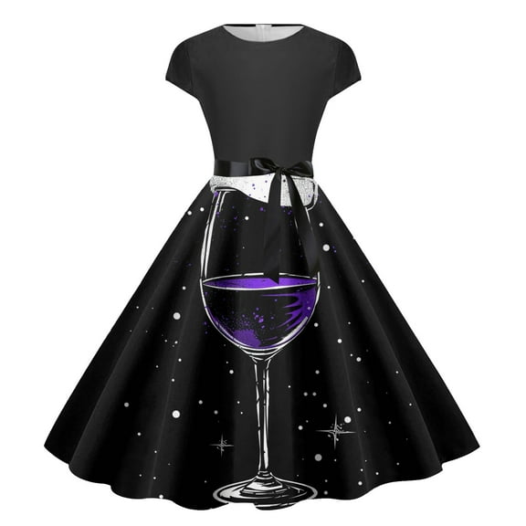 Christmas Dress for Women Christmas Outfits for Girls Women's Christmas Elegant Knee Length Sleeveless Party Dress