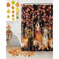 thumbnail image 5 of Fall Theme Shower Curtains for Bathroom, Funny Dog Pumpkin Maple Leaf Black Backdrop Waterproof Fabric Shower Curtain for Bathroom Bathtub Decoration, Machine Washable, 54x"78", 5 of 9