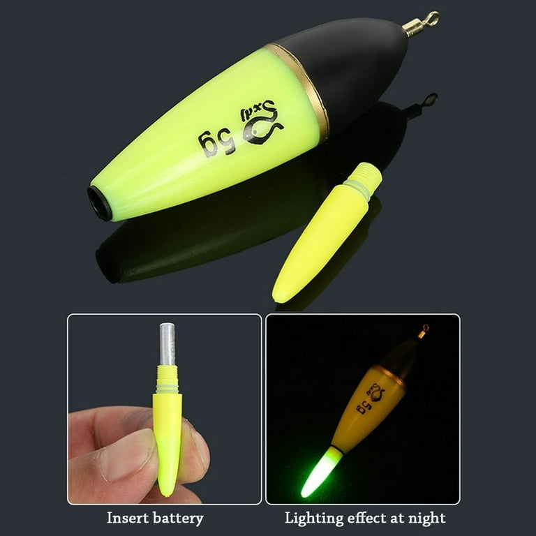 ChengR Luminous Electronic LED Light Buoy Strike Fishing Lure Floats Bobbers Indicator Light Stick Floats 2pcs-bold Light Fiber, Size: One Size