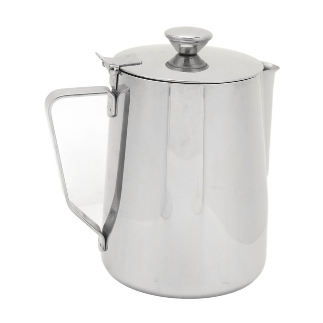 Jarra de espuma de leche de 600ML, taza de café de acero inoxidable con tapa para café con leche, arte, oficina, cocina