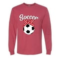 thumbnail image 2 of Wild Bobby, Cute Soccer Mom Ribbon Soccer Ball Gift Sports, Mother's Day, Men Long Sleeve Shirt, Vintage Heather Red, Small, 2 of 3