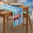 thumbnail image 2 of Table Runner Dresser Scarves 108 Inch Long, Lighthouse Seaside Landscape Linen Dining Table Runners Blue Sky Flying Bird Tabletop Scarf for Wedding Holiday Party Kitchen, 2 of 7