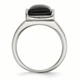 thumbnail image 2 of Stainless Steel Black Glass Ring Size 7, 2 of 3