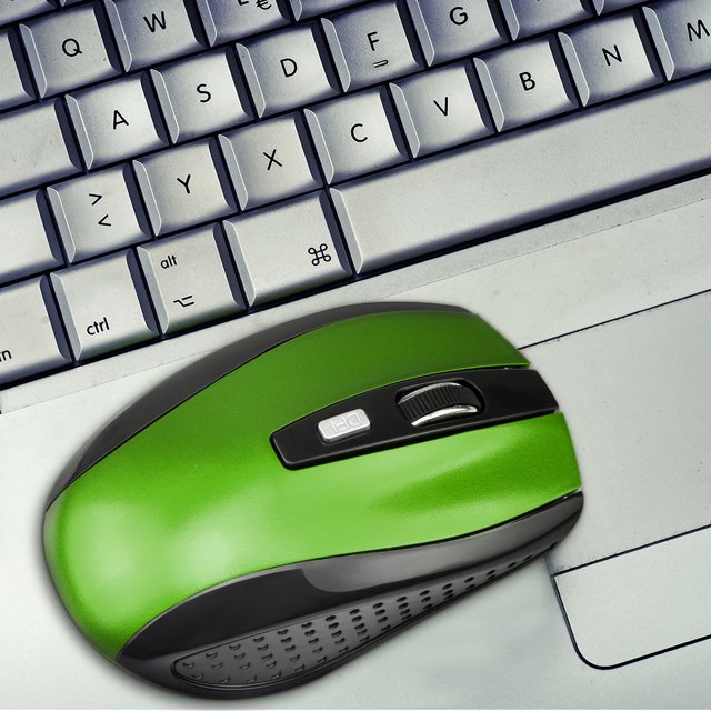 Wireless Gaming Mouse Adjustable DPI 6 Buttons Laptop Notebook 2.4G 6 Buttons Optical Mouse for Laptop Notebook PC, Green