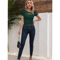 thumbnail image 6 of Womens Cutout Tops Fashion Sexy Short Sleeve Lightweight Slim Fitted Tops Tshirts, 6 of 7