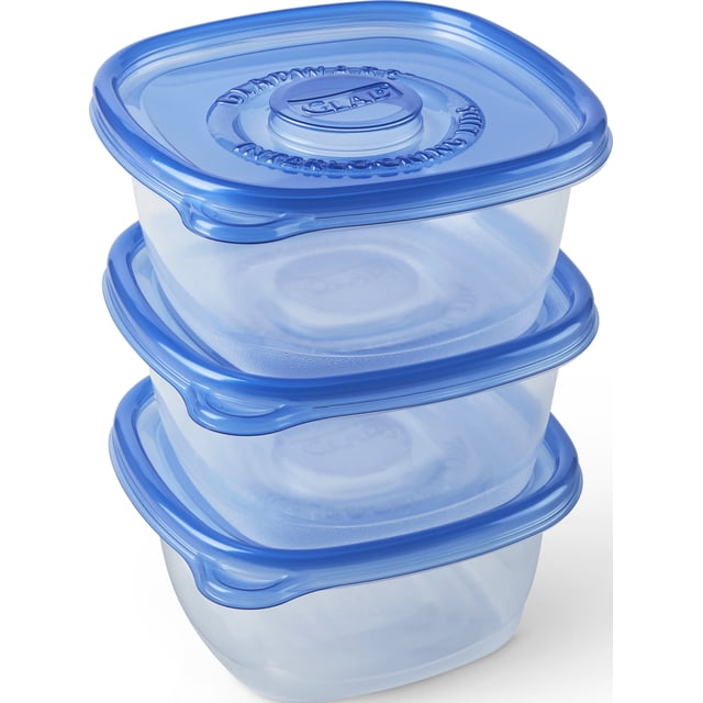 Contenedores de Almacenamiento de alimentos Gladware 42 Oz Cuadrado Grande 3 Unidades