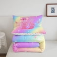 thumbnail image 5 of Manfei Lovely Initial B Queen Comforter Set,Pretty Bowtie Comforter Sets Queen,Pink,Colorful Stars Reversible,3 Pieces,1 Comforter and 2 Pillowcases, 5 of 7
