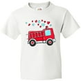 thumbnail image 3 of Inktastic Valentine Fire Truck with Hearts Youth T-Shirt, 3 of 5