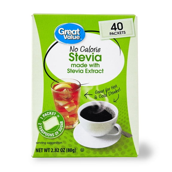 Great Value No Calorie Stevia, 2.82 oz, 40 Count