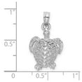 thumbnail image 2 of 14k White Gold Sea Turtle Textured 2-d Charm 23x11.65mm Wide 3mm Thick Pendant Necklace for Women, 2 of 2