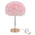 thumbnail image 2 of Portalámparas De Plumas, Portalámparas Rosa Para Estudio Para Dormitorio, 2 of 7