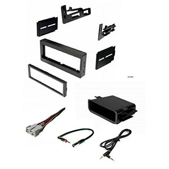 Car Stereo Dash Kit, Wire Harness, Antenna Adapter, Pocket for Installing a Single Din Radio for some 95-02 Chevrolet Astro Avalanche Express Silverado Suburban Tahoe GMC Safari Sierra Yukon