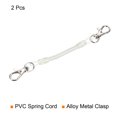 thumbnail image 3 of Uxcell 4" Plastic Retractable Coil Spiral Spring Keychain Lobster Clasp, White 2 Pack, 3 of 5