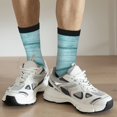 thumbnail image 6 of Vsdgher Teal Turquoise Wood Crew Socks for Men & Women, Breathable Casual Athletic Ankle Socks, 6 of 6