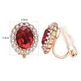 thumbnail image 2 of Yoursfs Red Clip on Earrings for Women Gold Plated Austria Crystal Earrings Clip On Oval Cubic Zircon Earring Wedding Jewelry, 2 of 6