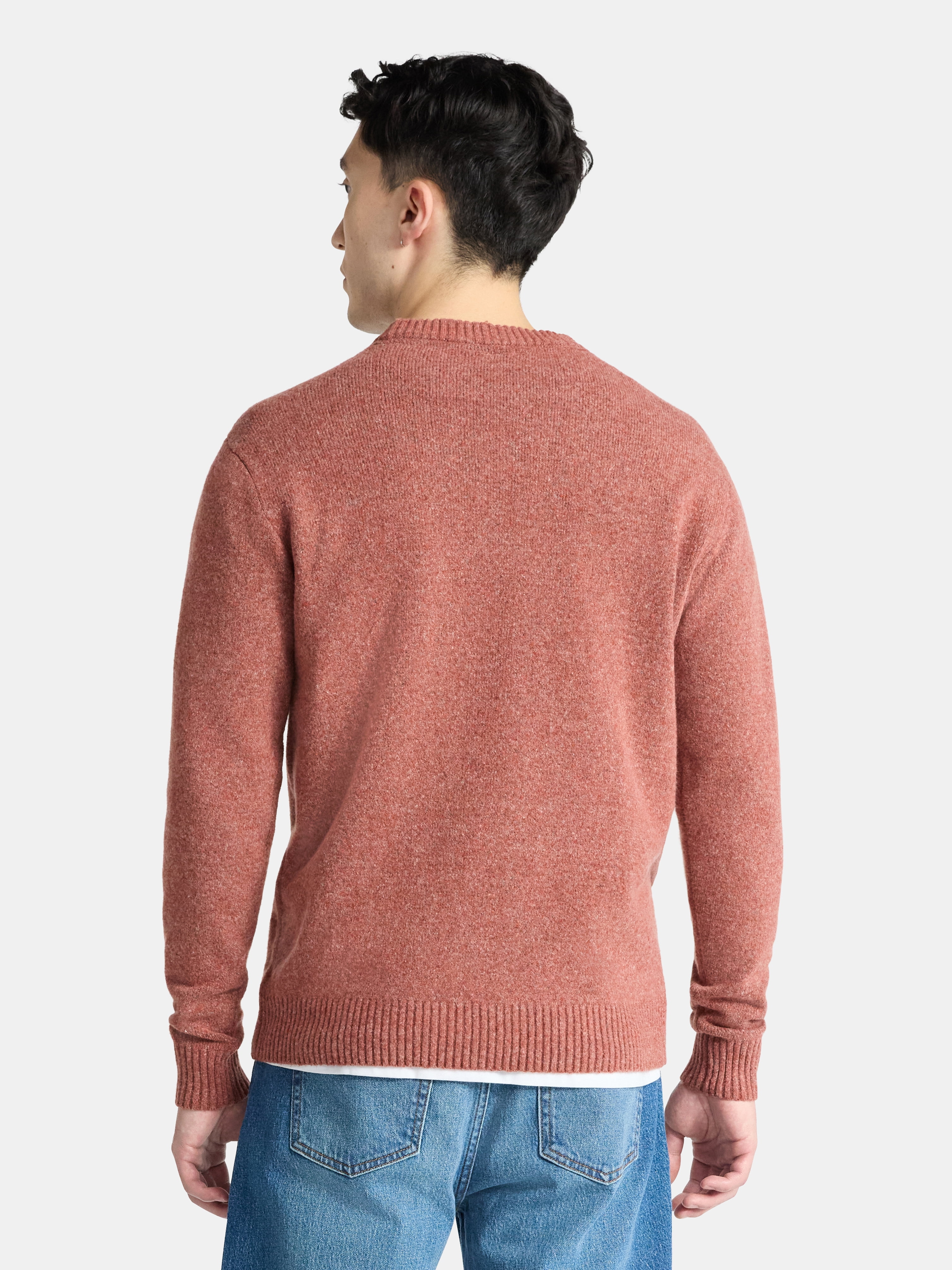 No Boundaries Crewneck Sweater with Long Sleeves, Men's