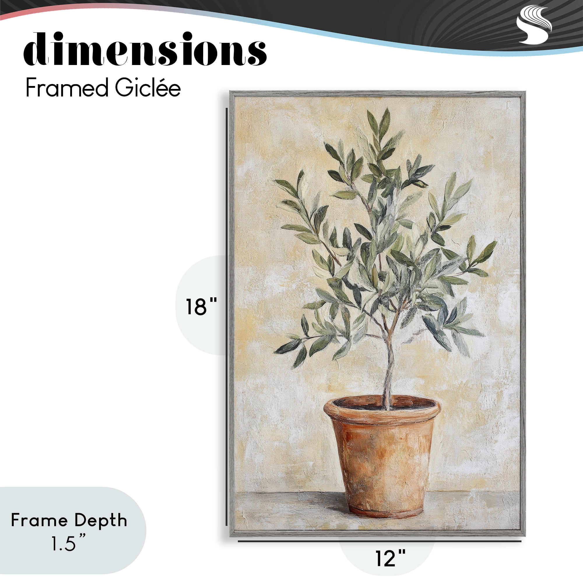 Stupell Industries House Plant in Terracotta Gray Framed Giclee Art, design by Petal Prints Design