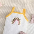 thumbnail image 5 of Baby Girl Yellow Summer Sling Rainbow Cartoon Clothes + Hair Accessories 2Pcs Outfit Baby Girl Set 0 to 18 Months, 5 of 5