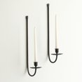 thumbnail image 1 of Candelabro de pared Remenna de metal, juego de 2 unidades, color negro, 1 of 9