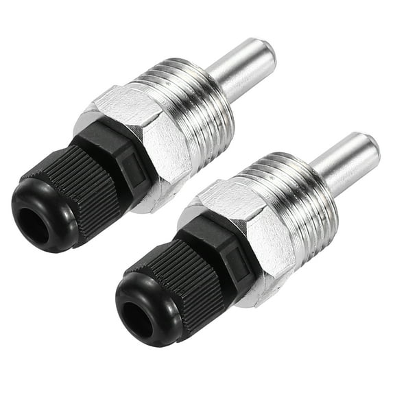 2 Pcs 8mm Dia G1/2 Thermowell Weldless Stainless Steel 304 30mm Black