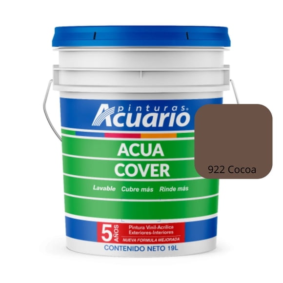 PINTURA VINILICA ACUA COVER COLOR COCOA MATE ACUARIO CUBETA