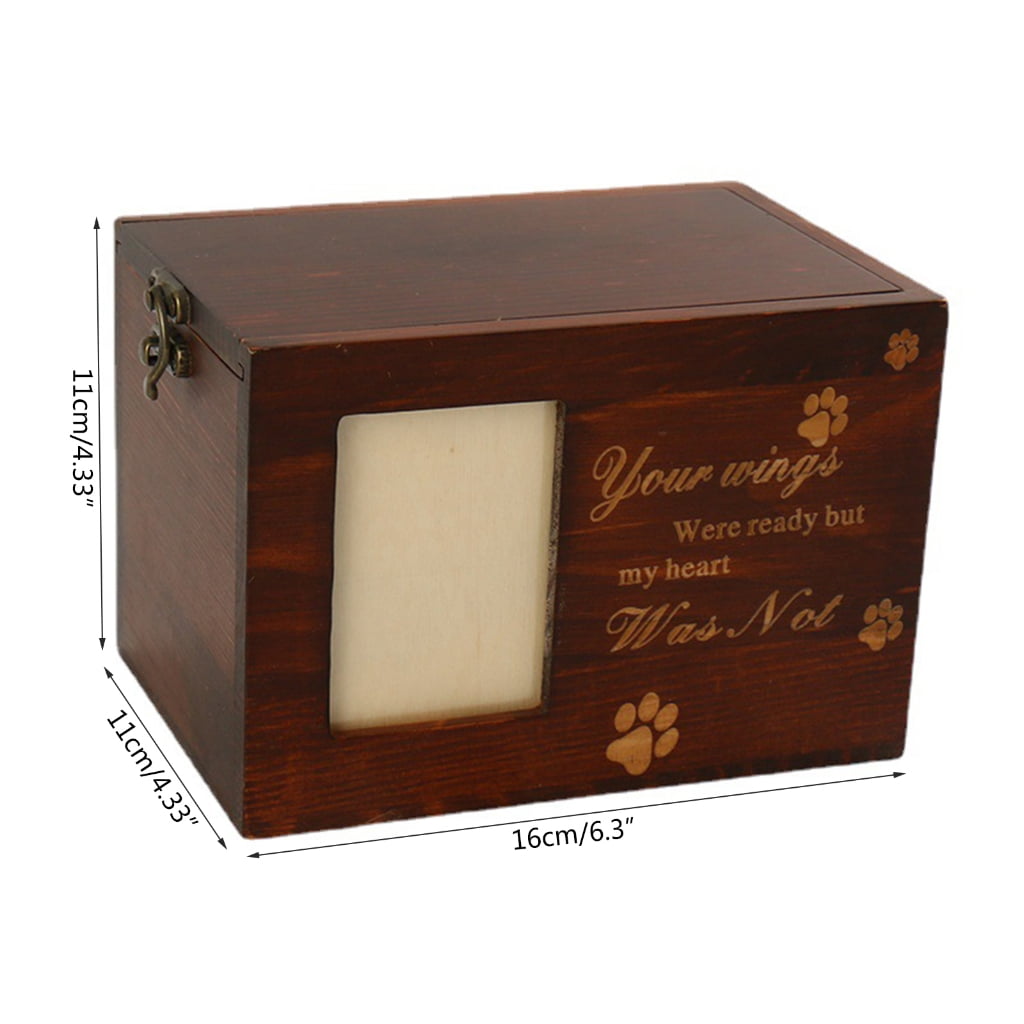 YIEMEEN Pet Urns with Photo Frame Funeral Cremation Small Box Wood Urn Loving Memory