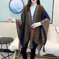 thumbnail image 4 of Cárdigan de punto informal para mujer, capa de abrigo, chal de moda, Poncho, abrigos elegantes, suéter de invierno, 4 of 5