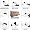 thumbnail image 3 of Johnear Wedge Pillows Headboard Reading Pillow Backrest Pillows for Sitting Up in Bed Rest Large Triangle Bolster Cushion Cotton Linen Daybed Pillow Lumbar Support Leg Positioning（Dusty Pink,Queen）, 3 of 6