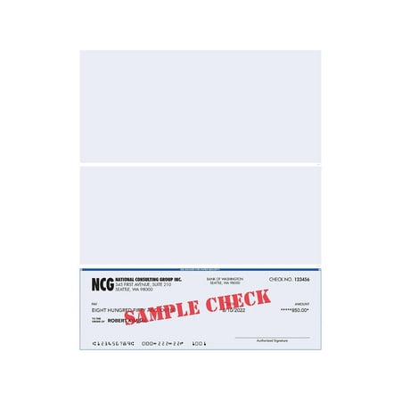 Cosco 8.5" x 11" Business Security Check On Bottom Blue 500 Sheets/Pack (074026)