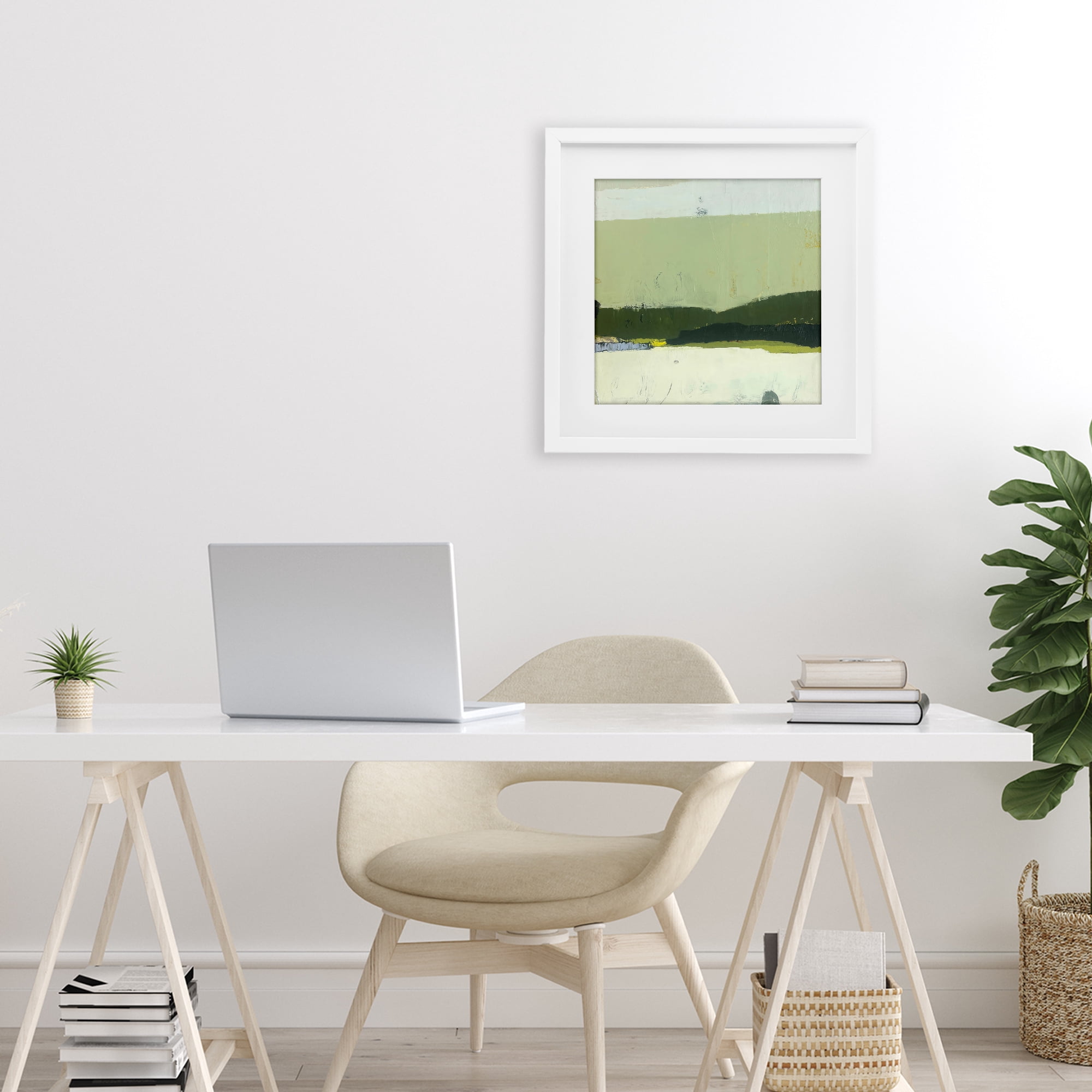 Stupell Industries Bloom Serene Layered Landscape White Framed Print Under Glass, design by Julia Foug