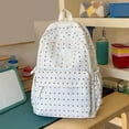 thumbnail image 3 of Polka Dots School Backpack, Multi-layer Backpack with Pendant, Spacious Bag for Shopping Work College, Black, 3 of 9