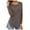 Brown, variant on Womens Tops Long Sleeve Crewneck with Side Split Fall Pullover T Shirts for Women White