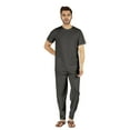 thumbnail image 1 of Inkmeso Solid Nightwear Set For Mens Tshirt And Pants Pajama Set Short Sleeve Pjs Loungewear Set, 1 of 8