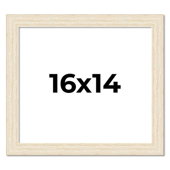 16x14 Frame White Barnwood Picture Frame Includes UV Acrylic Plexiglass, Acid Free Foam Backing