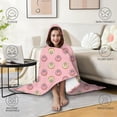 thumbnail image 4 of Wearable Blanket,Pink Cartoon Donut Unicorn Pattern Hooded Wearable Flannel Blanket for Adults & Teens,Winter Poncho Shawl Wrap Cape Cozy Anti-Pill,50"x60", 4 of 5