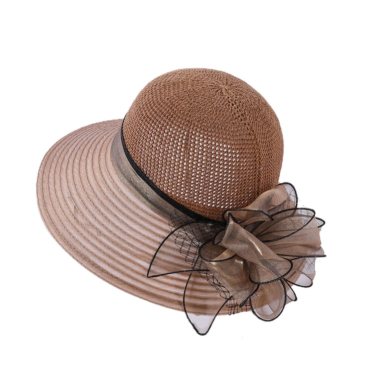 Travelwant Fashion Flower Lace Ribbon Wide Brim Caps Summer Beach